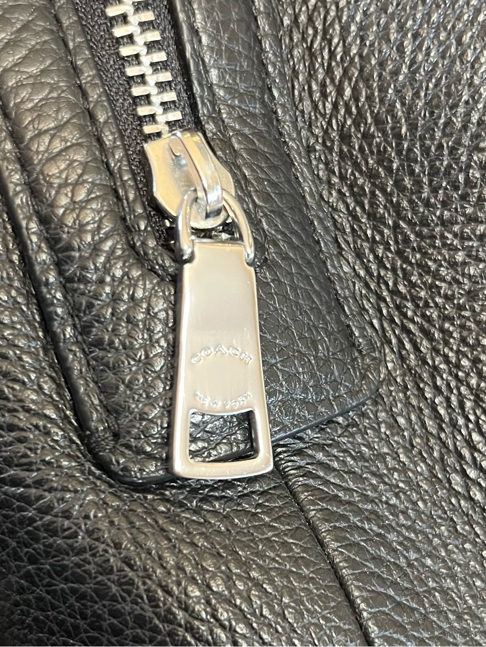 Coach Black Hallie Pebbled Leather Shoulder Bag with Silver Hardware - Picture 9 of 10